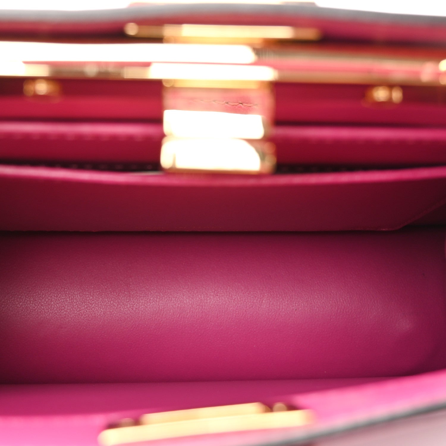Fendi Shiny Nappa Petite Peekaboo I SEE U Satchel Ciclamino Pilar 5 of 10
