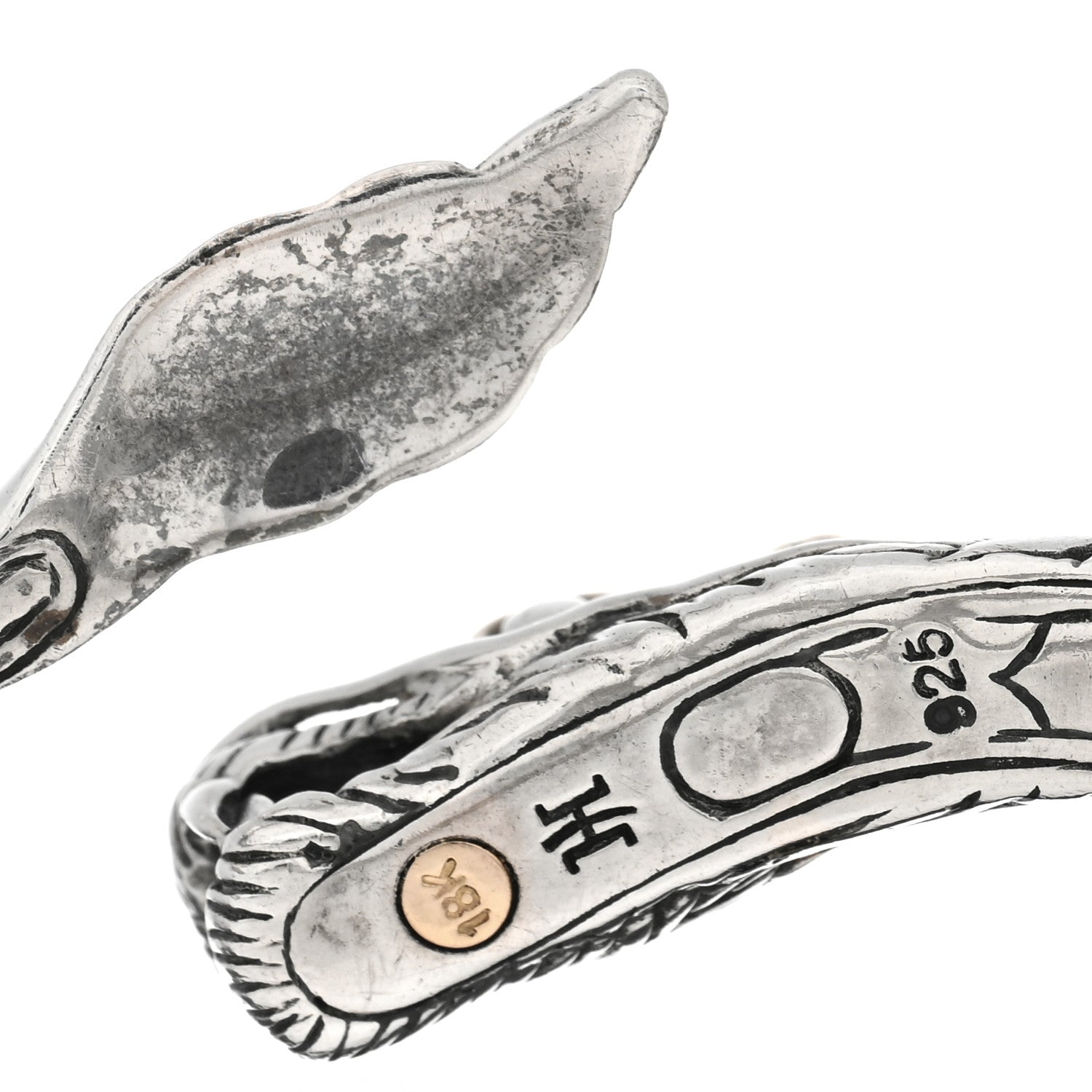 John Hardy Sterling Silver 18K Yellow Gold Legends Naga Dragon Bypass Cuff Bracelet 3 of 3