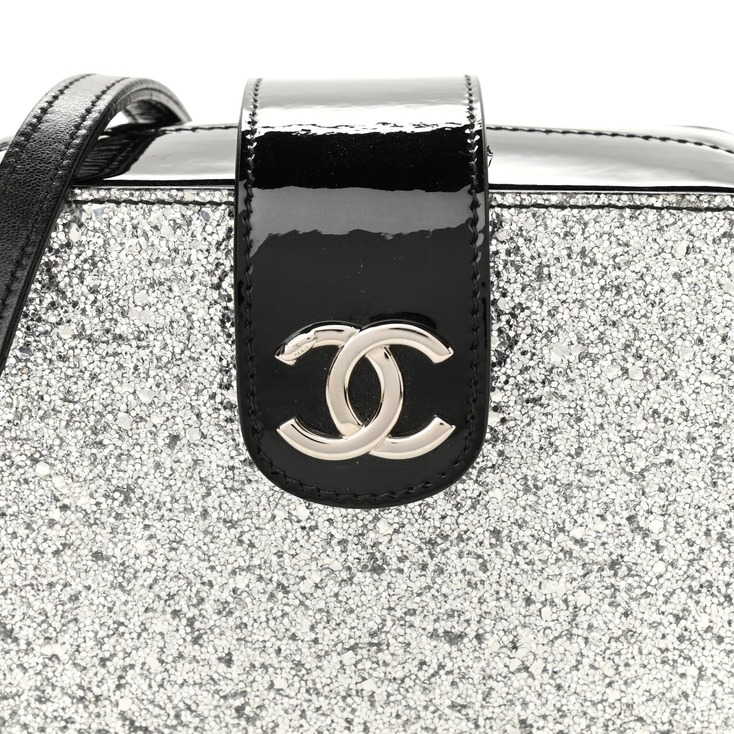 Glitter Patent Evening On The Moon Camera Case Silver