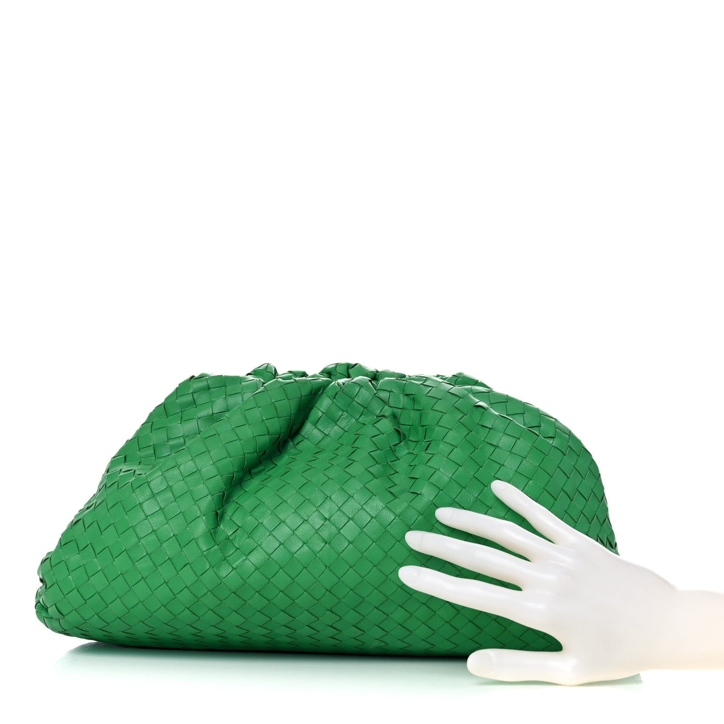Nappa Maxi Intrecciato The Pouch Oversized Clutch Racing Green