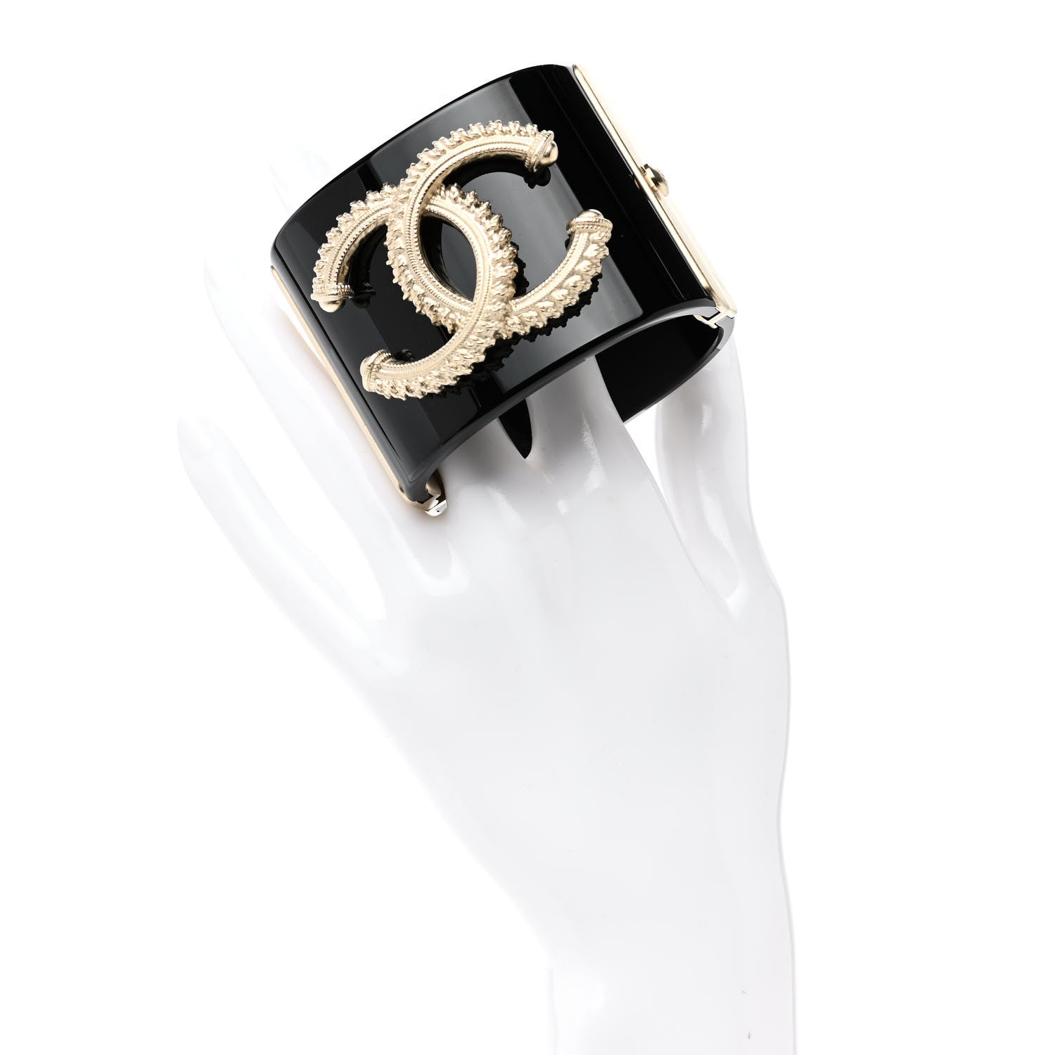 Chanel Resin Rope CC Cuff Black Gold 2 of 4