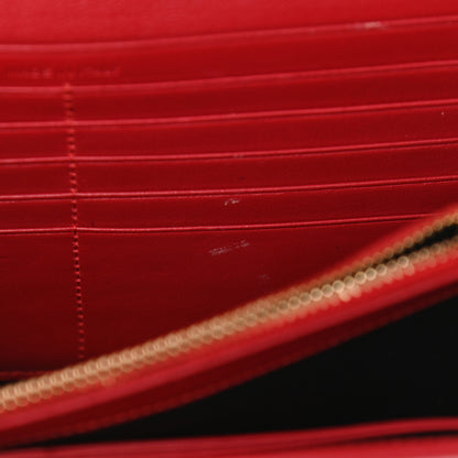 Saint Laurent Calfskin Crocodile Embossed Monogram Chain Wallet New Lipstick Red 10 of 11
