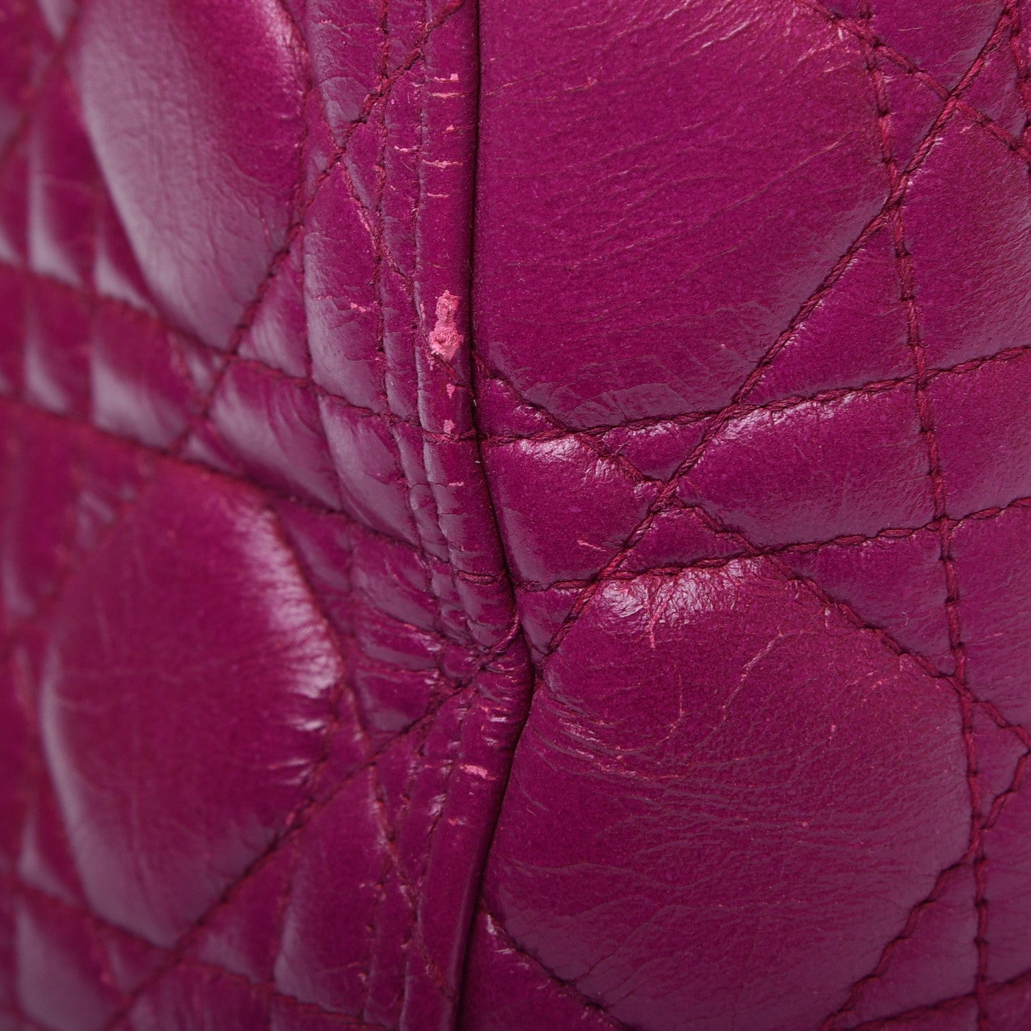 Christian Dior Lambskin Cannage Medium Lady Dior Fuchsia 9 of 11