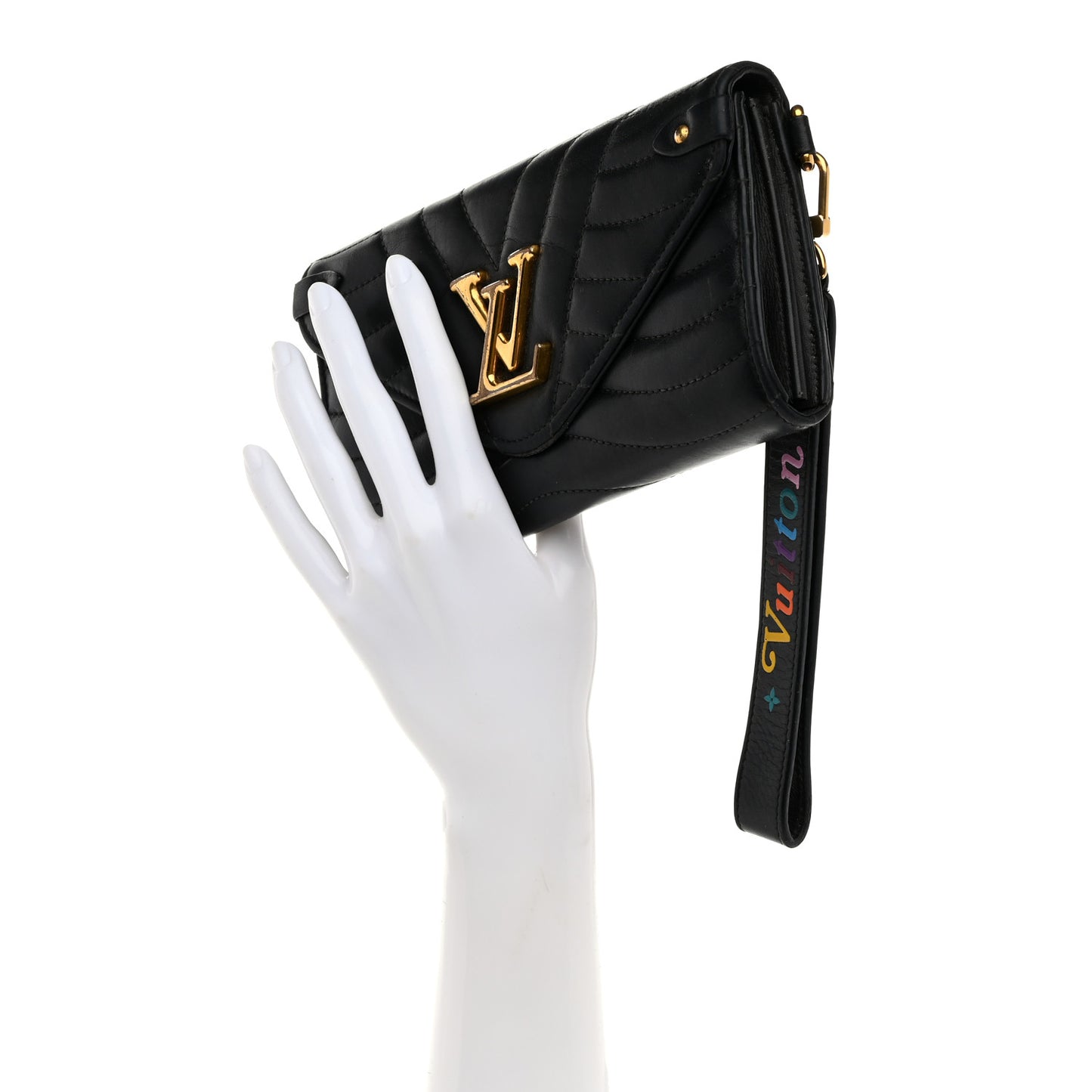 Calfskin New Wave Long Wallet Black