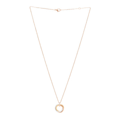 Cartier 18K Pink White Yellow Gold Diamond Small Trinity Half Paved Pendant Necklace 3 of 6