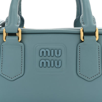 Miu Miu Calfskin Regular Arcadie Top Handle Bag Aqua 7 of 9