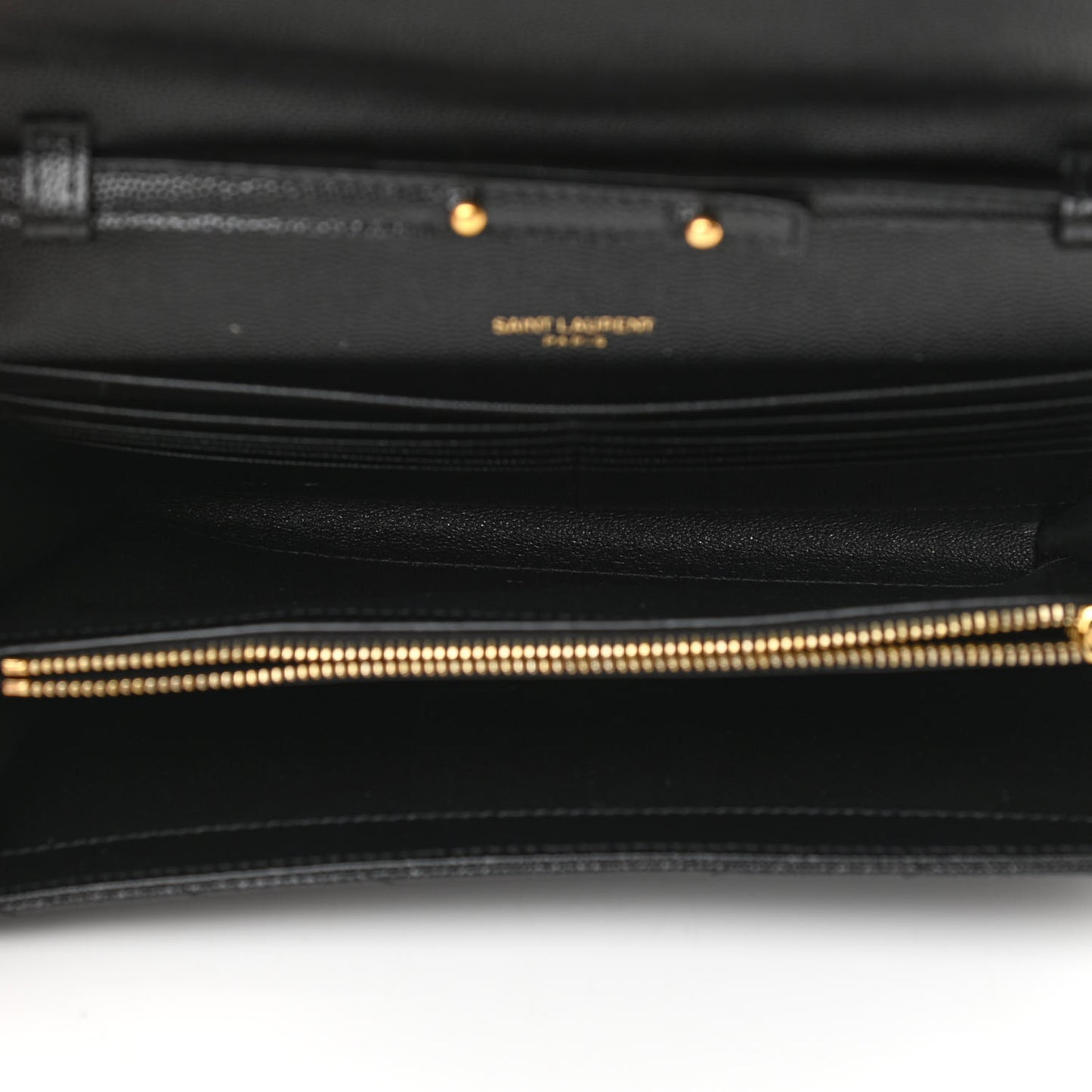 Grain De Poudre Matelasse Chevron Monogram Chain Wallet Black