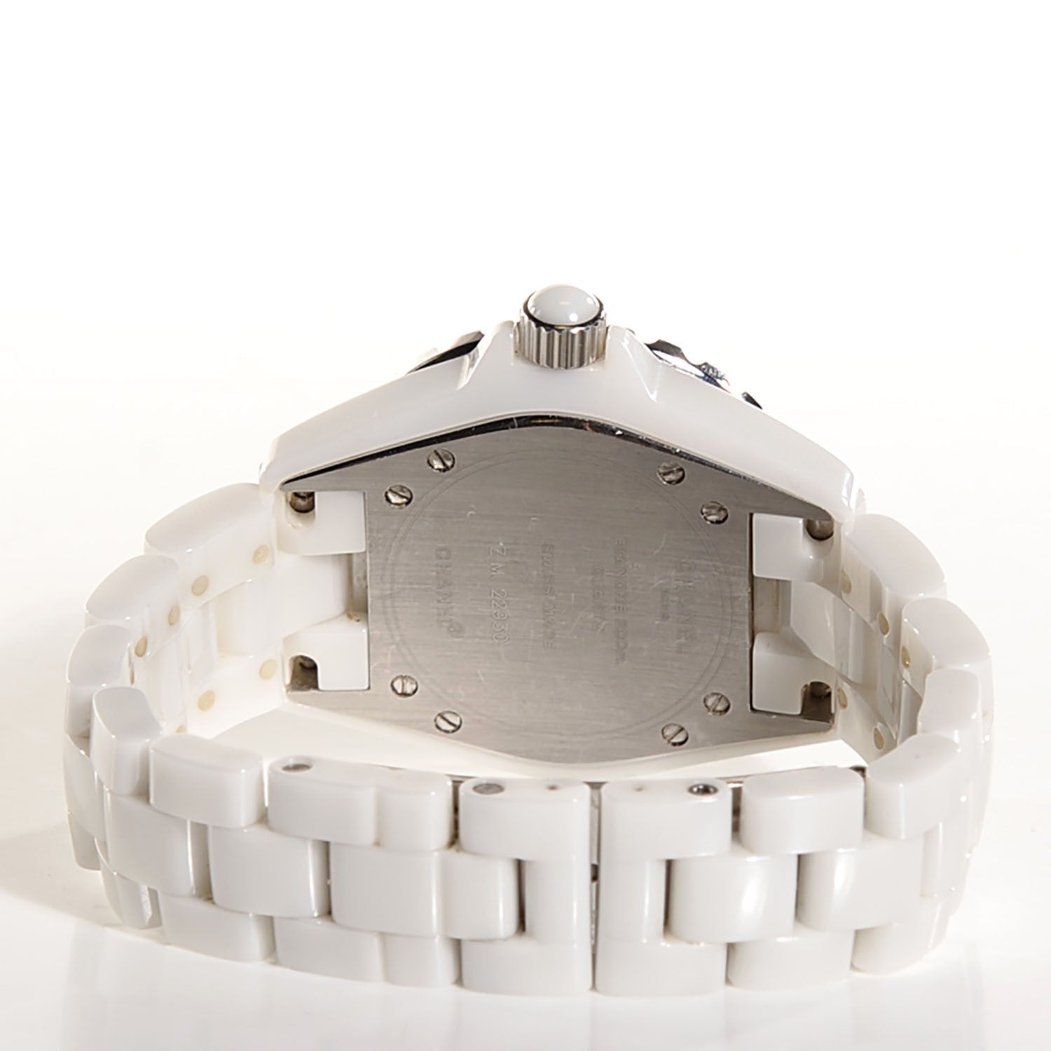 Chanel Stainless Steel Ceramic Diamond Pave Bezel 33mm J12 Quartz Watch White 4 of 6