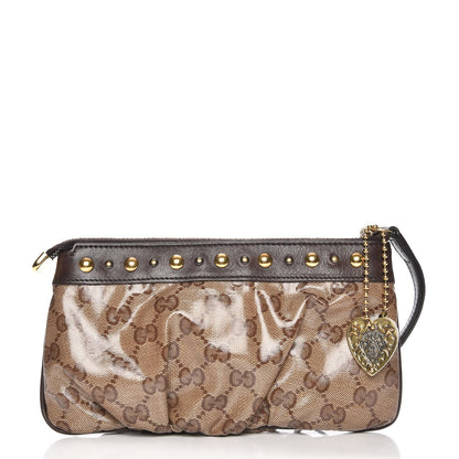 Gucci Crystal Monogram Babouska Wristlet Dark Brown 1 of 8