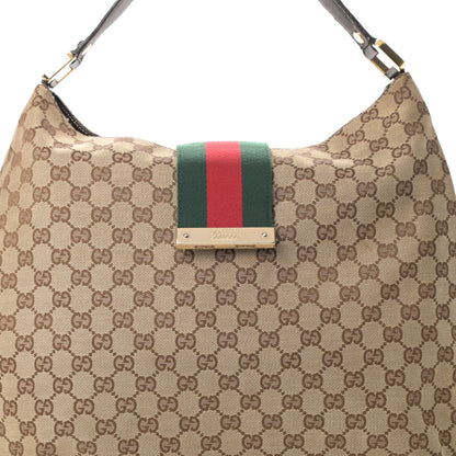 Gucci Monogram Large New Ladies Web Hobo Dark Brown 8 of 17