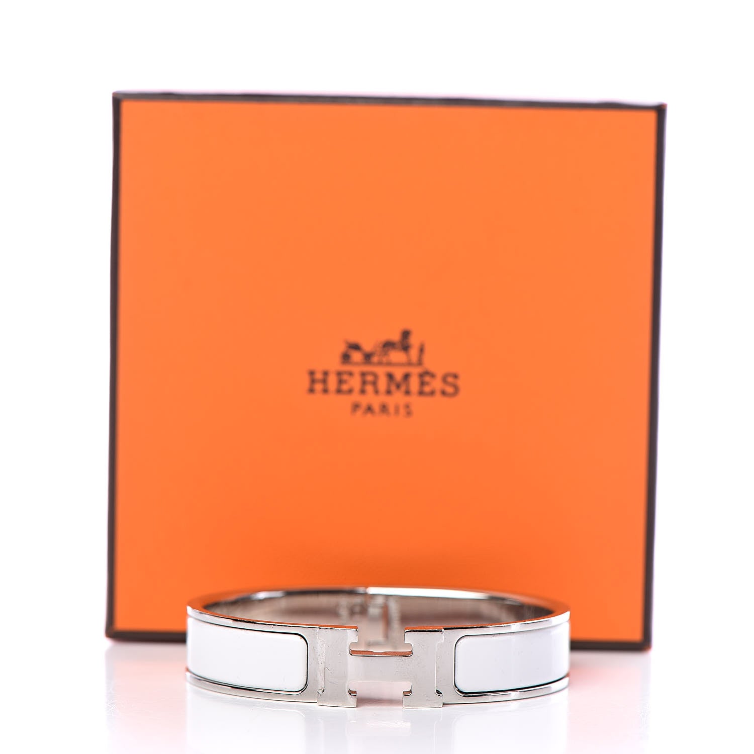 Hermes Enamel Narrow Clic Clac H Bracelet PM White 5 of 5