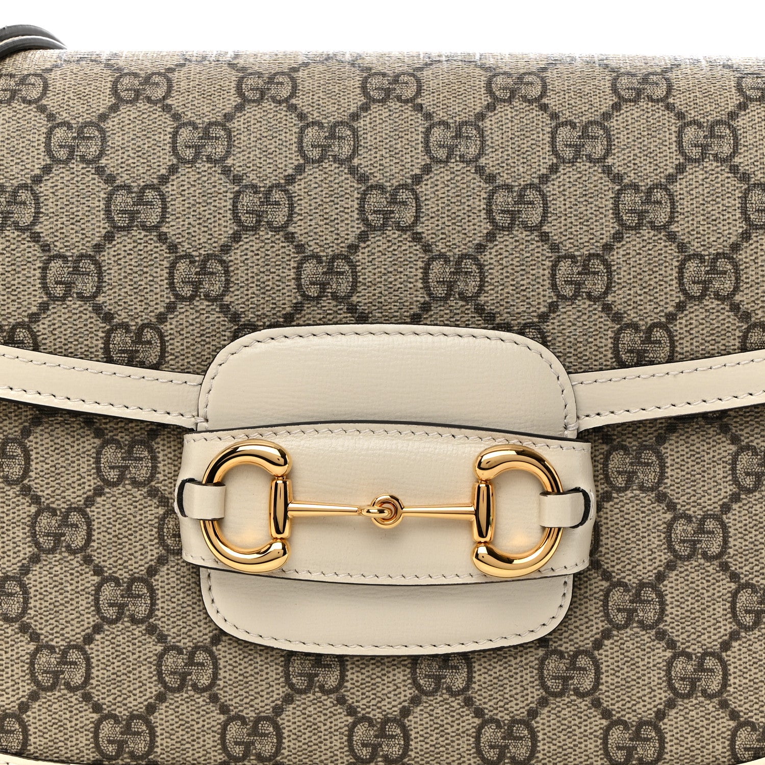 Gucci GG Supreme Monogram Horsebit 1955 Shoulder Bag Beige Mystic White 9 of 11