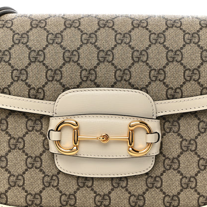 Gucci GG Supreme Monogram Horsebit 1955 Shoulder Bag Beige Mystic White 9 of 11
