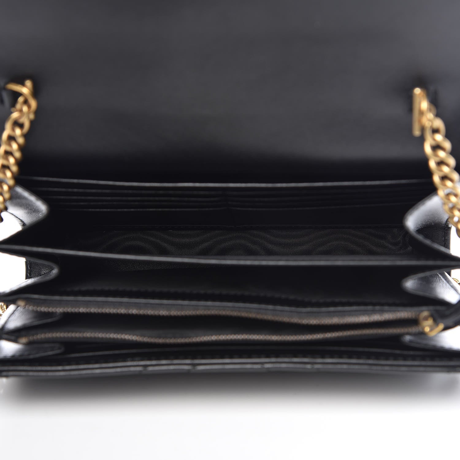 Gucci Calfskin Matelasse GG Marmont Chain Wallet Black 5 of 10