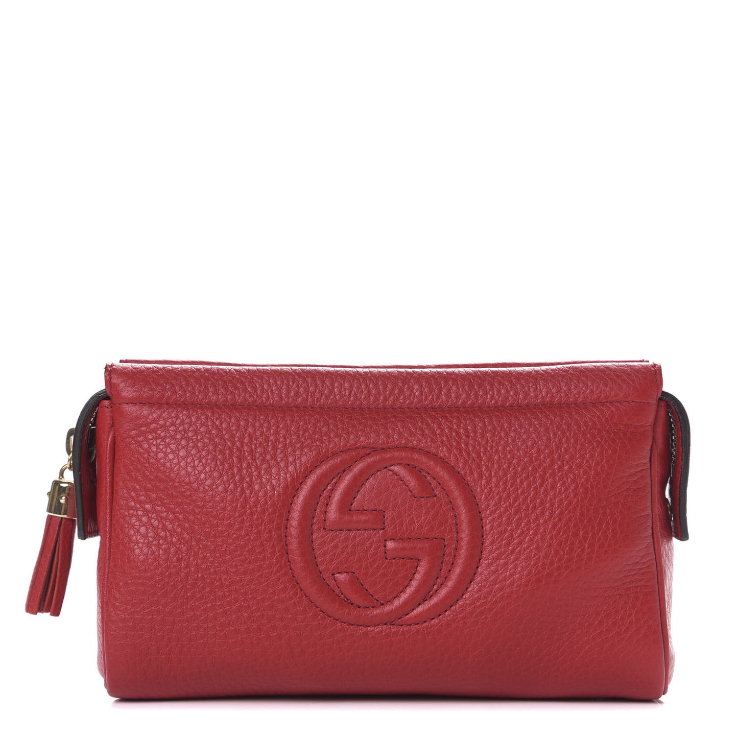 Pebbled Calfskin Soho Cosmetic Case Tabasco Red