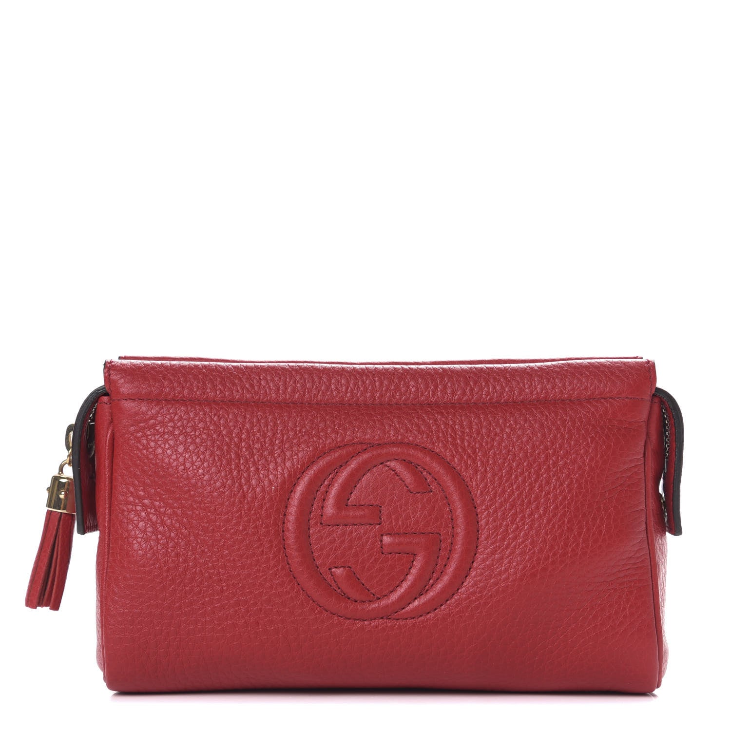 Gucci Pebbled Calfskin Soho Cosmetic Case Tabasco Red 1 of 8