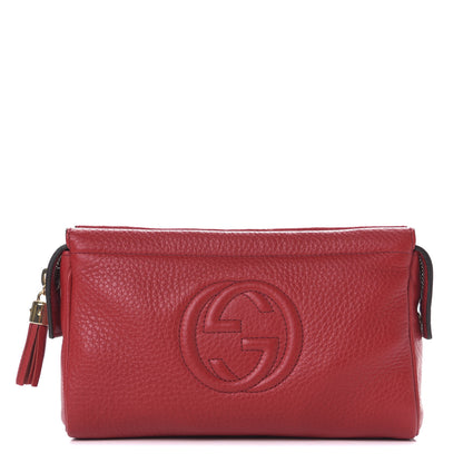 Gucci Pebbled Calfskin Soho Cosmetic Case Tabasco Red 1 of 8
