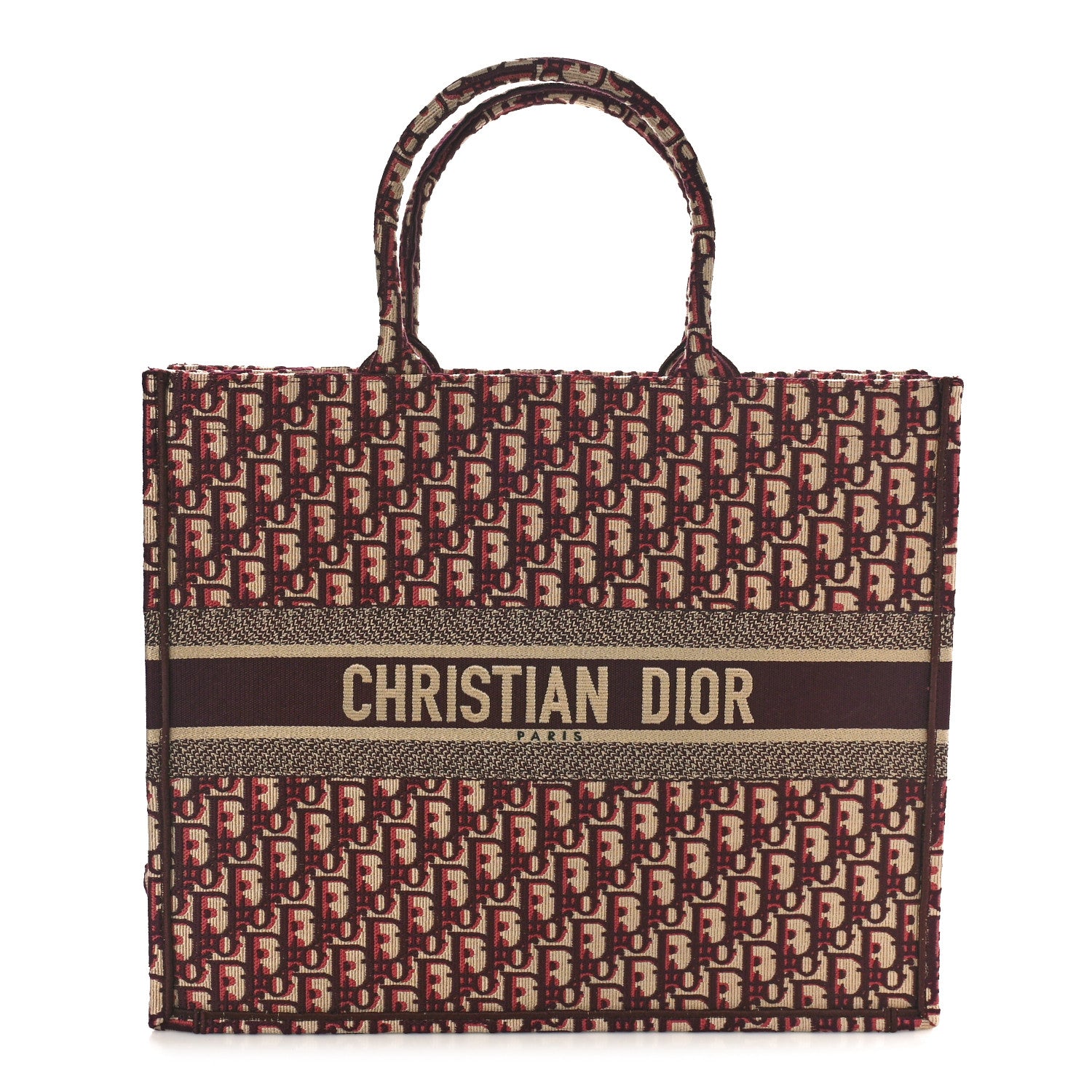Christian Dior Oblique Large Book Tote Burgundy Multicolor 1 of 7