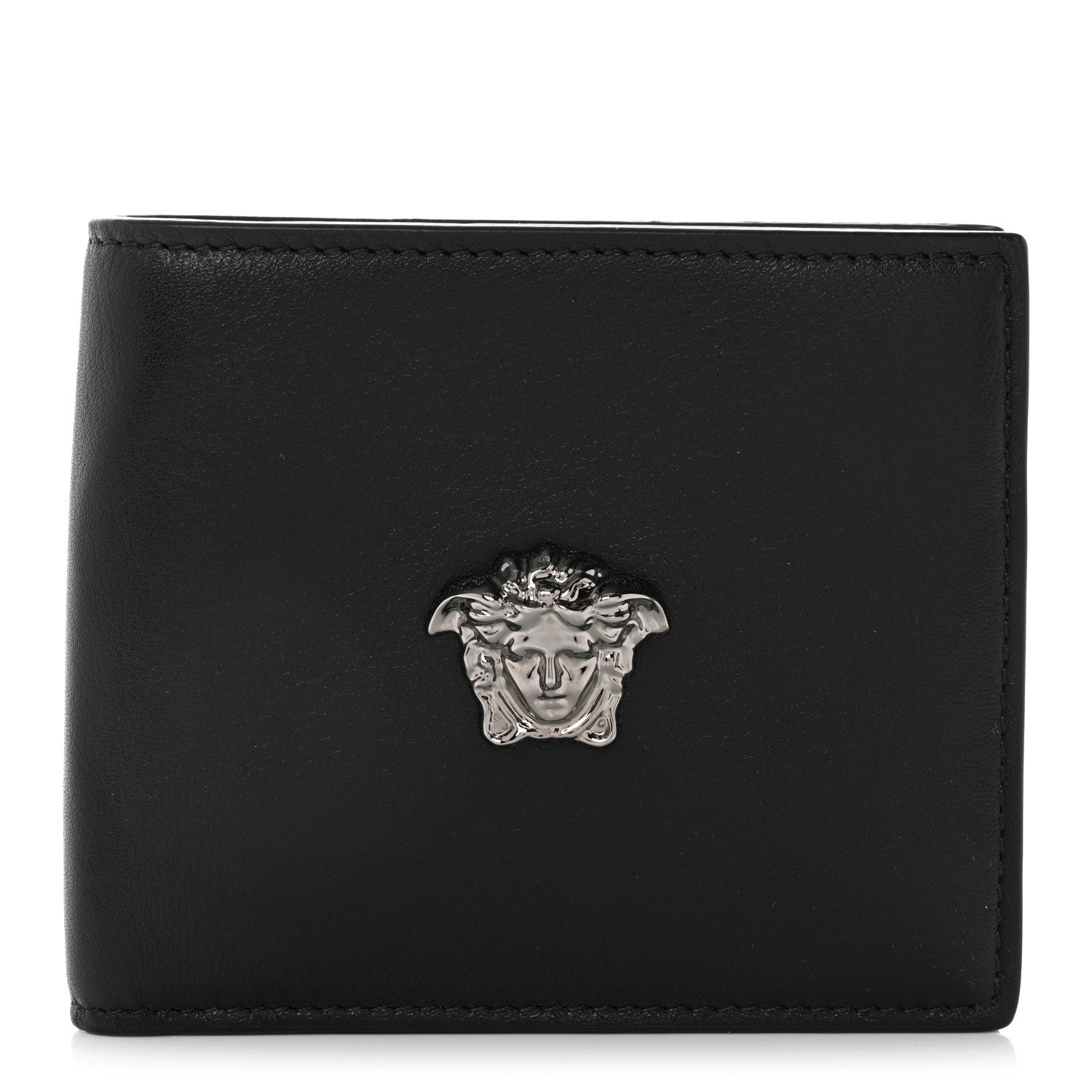 Versace Vitello Medusa Bi-Fold Wallet Black 1 of 8