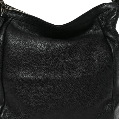 Gucci Grained Calfskin Bamboo Bar Hobo Black 7 of 10