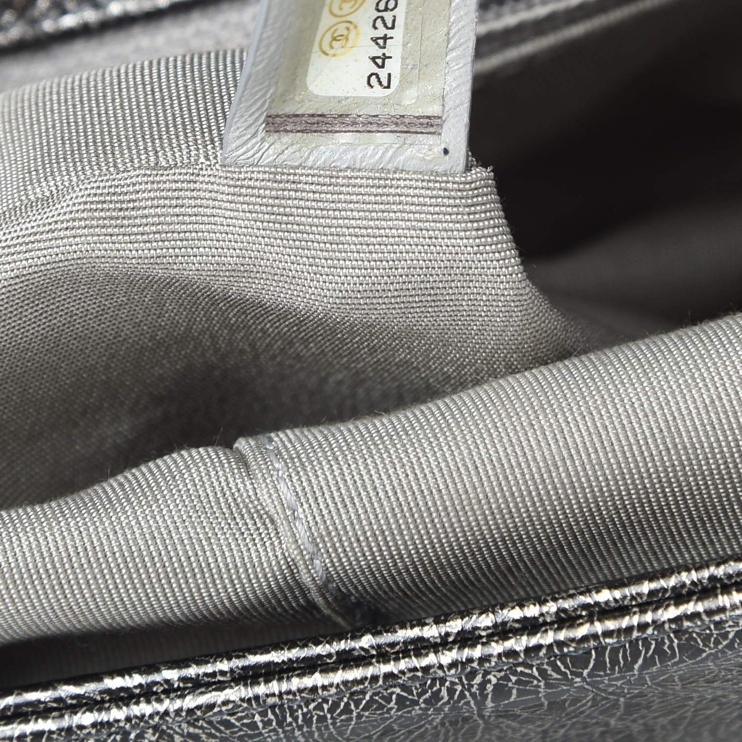 Chanel Cracked Metallic Calfskin Quilted New Medium Boy Flap Silver 7 of 14