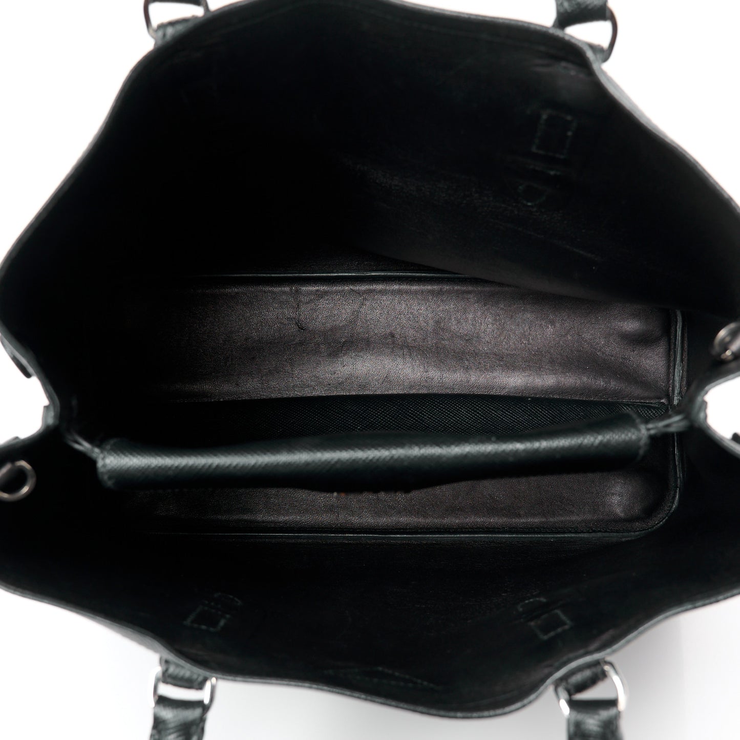 Saffiano Cuir Medium Double Handle Tote Black