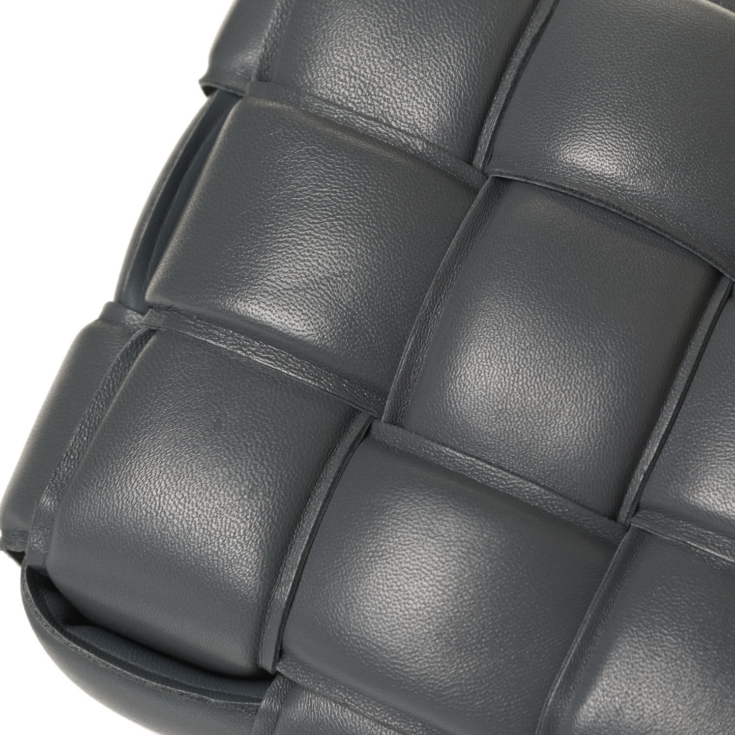 Nappa Maxi Intreccio Padded Cassette Crossbody Bag Thunder