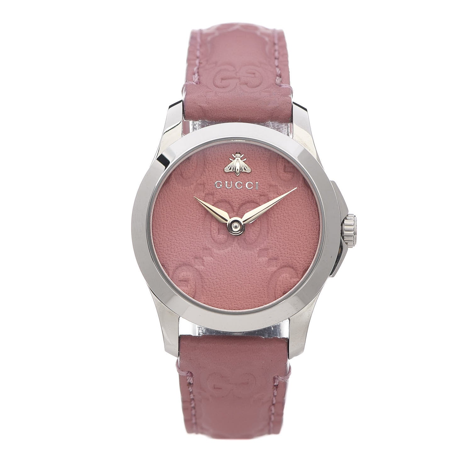 Gucci Stainless Steel Calfskin 27mm G-Timeless Quartz Watch Pink 1 of 6