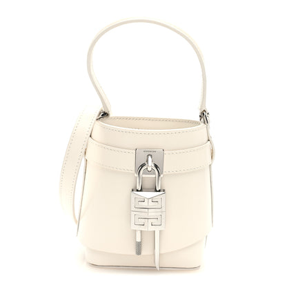 Givenchy Box Calfskin Micro Shark Lock Bucket Bag White 1 of 9