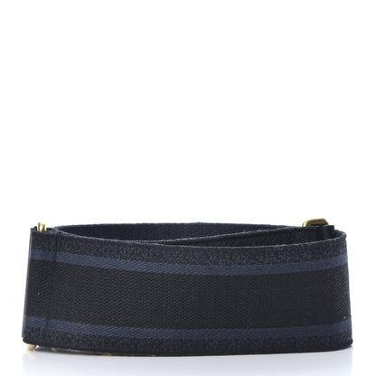 Christian Dior Canvas Embroidered Shoulder Strap Denim Blue 2 of 5