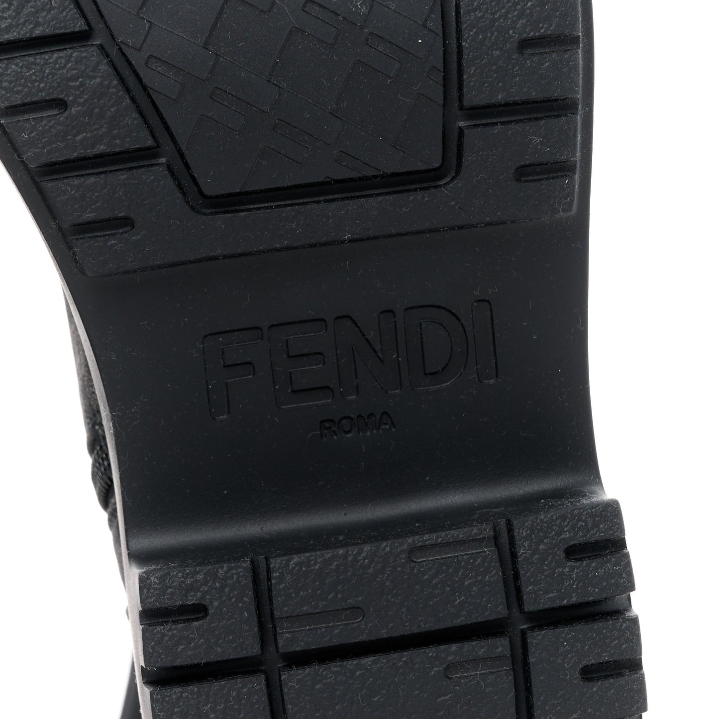 Fabric Jacquard Vitello FF Domino 50mm Biker Boots 38 Black Asfalto