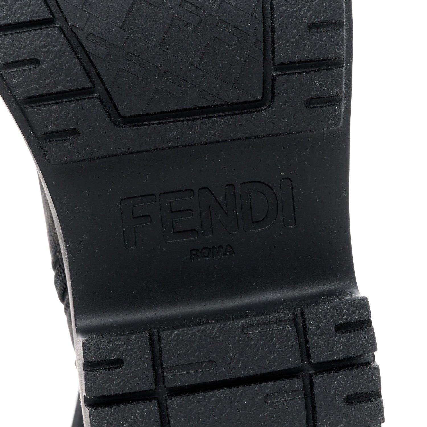 Fendi Fabric Jacquard Vitello FF Domino 50mm Biker Boots 38 Black Asfalto 6 of 8