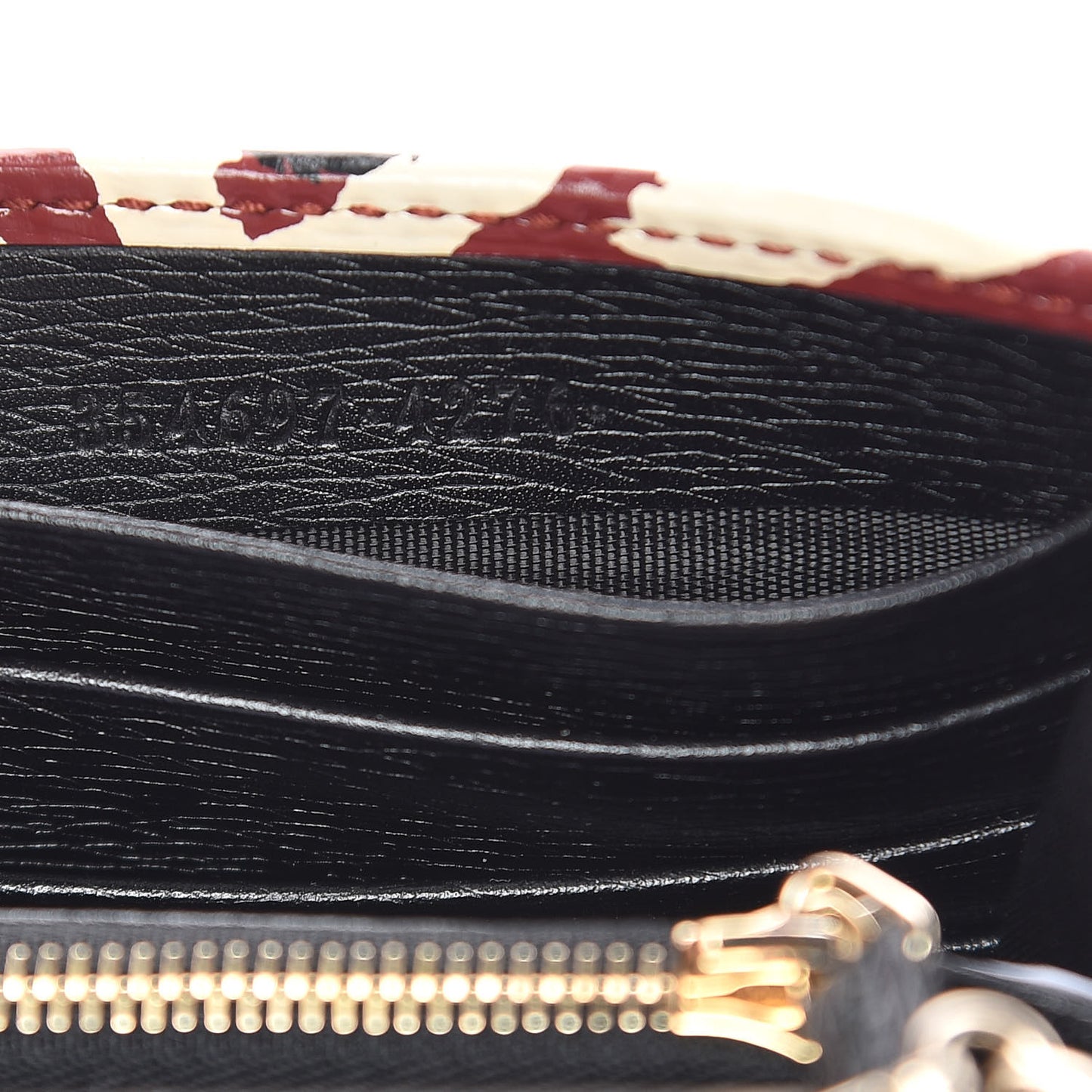 Patent Leopard Print Betty Chain Wallet Brick Red Black