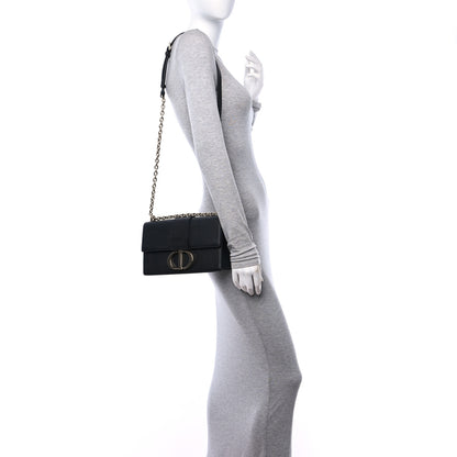 Christian Dior Grained Calfskin Embossed 30 Montaigne Chain Flap Bag Black 2 of 9