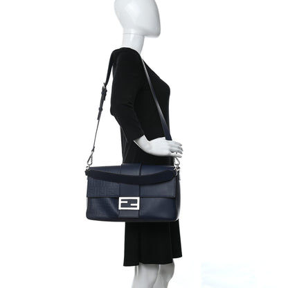 Fendi Vitello Grace FF Gradient Embossed Large Baguette Blueberry 2 of 10
