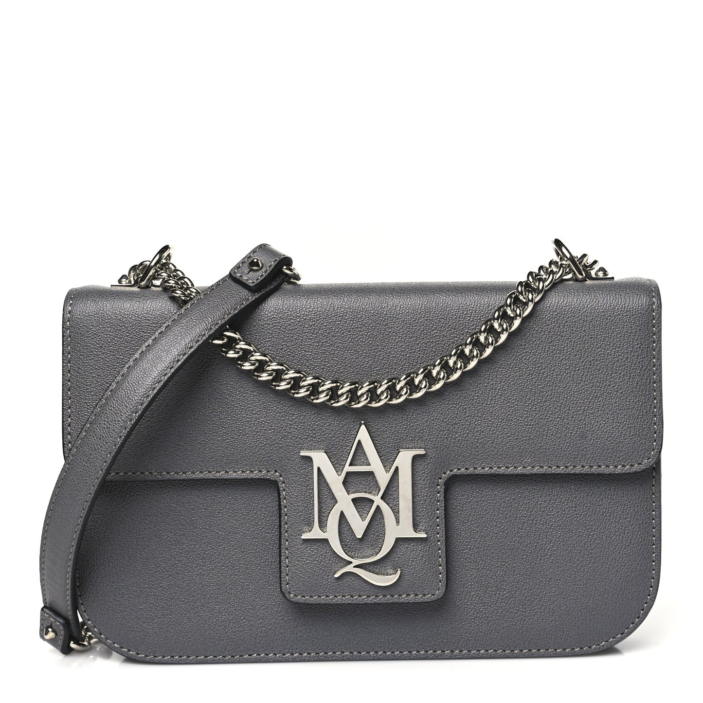 Calfskin Medium Insignia Flap Grey