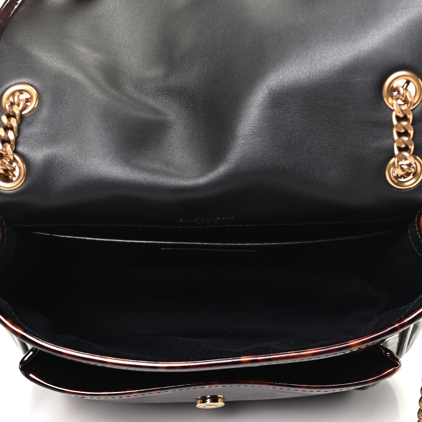 Patent Monogram Baby Niki Chain Satchel Tortoiseshell