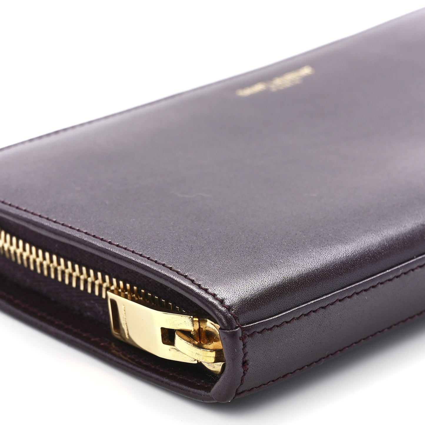 Calfskin Classic Zip Around Continental Wallet Bordeaux