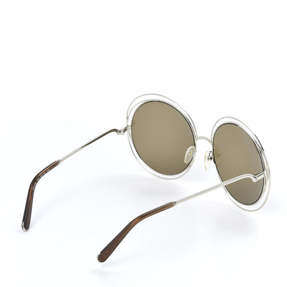 Chloe Oversize Round Carlina Oversized Round Sunglasses CE114S Silver Brown 4 of 7