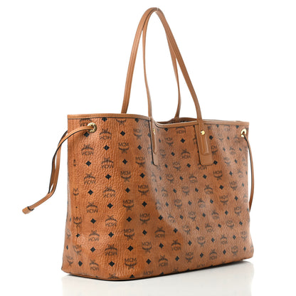 MCM Visetos Large Liz Reversible Shopper Tote Cognac 4 of 17