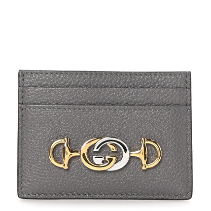 Gucci Grainy Calfskin Zumi Card Holder Dusty Grey 1 of 7