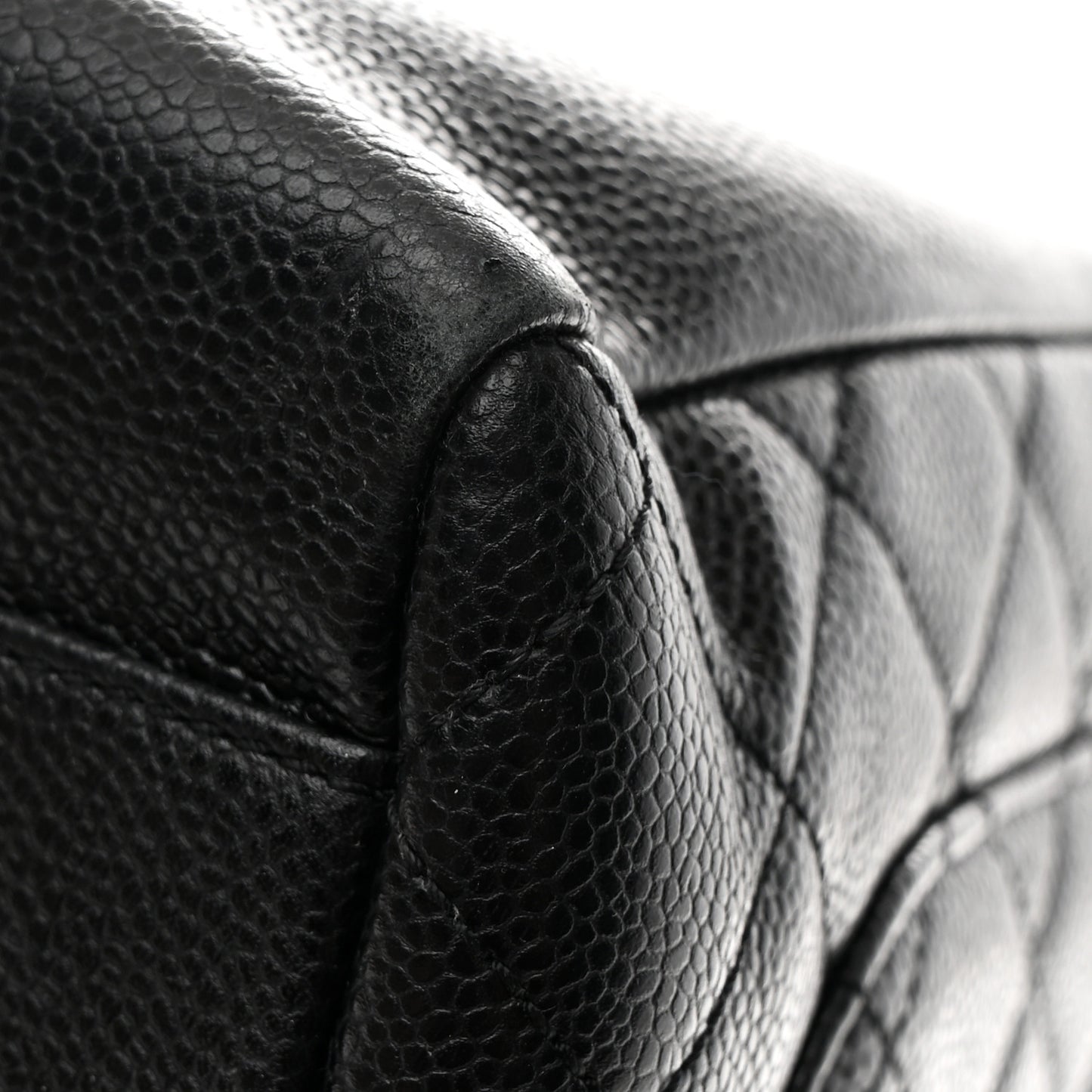 Caviar Quilted Grand Shopping Tote GST Black