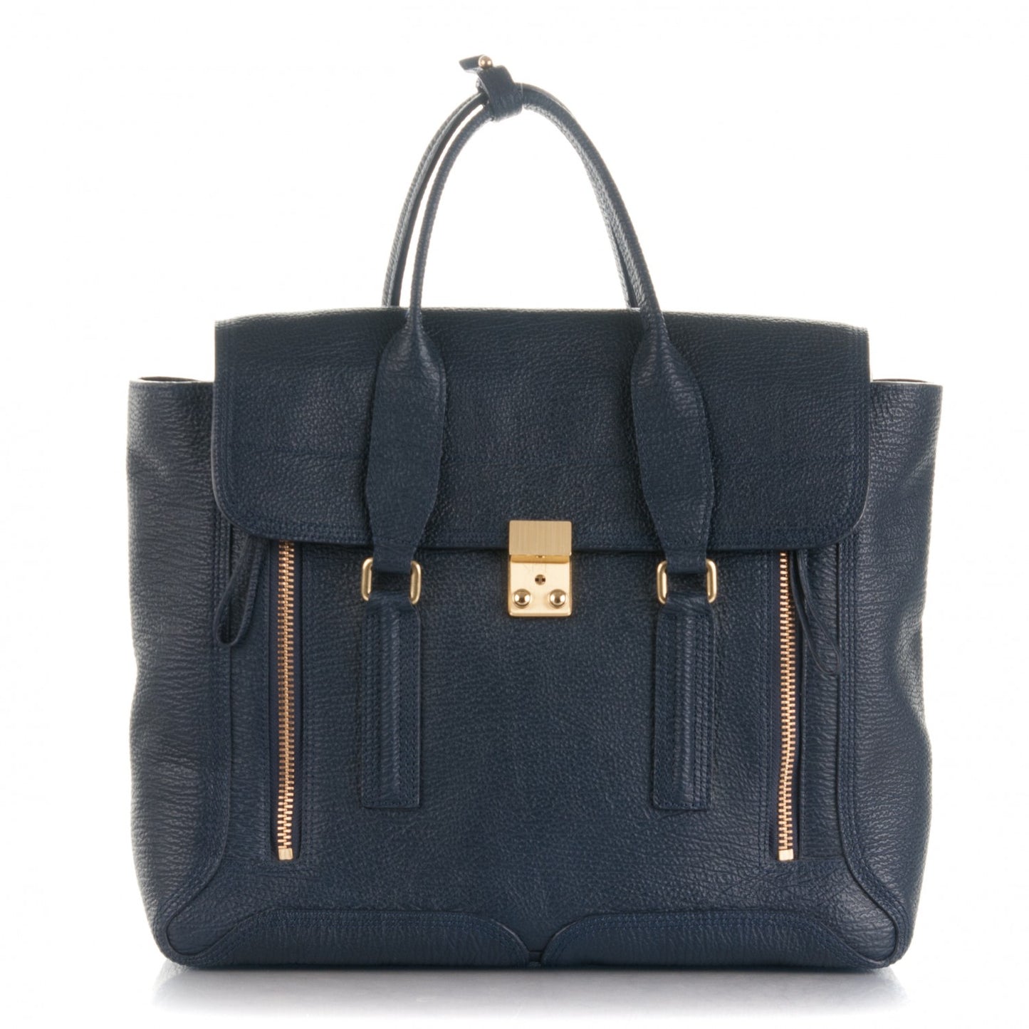 3.1 Textured Calfskin Large Pashli Satchel Ink