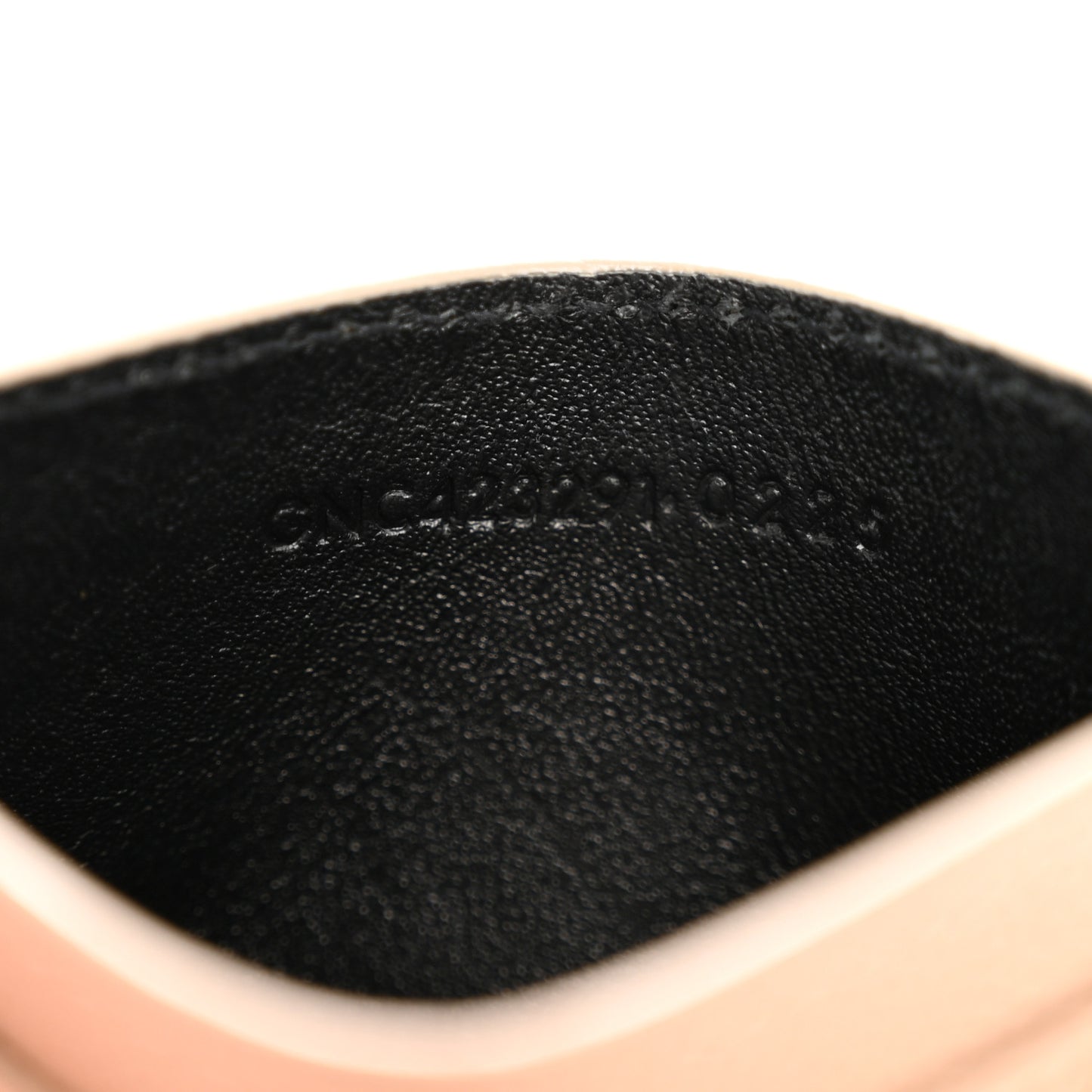 Grain De Poudre Matelasse Chevron Monogram Credit Card Case Dark Beige