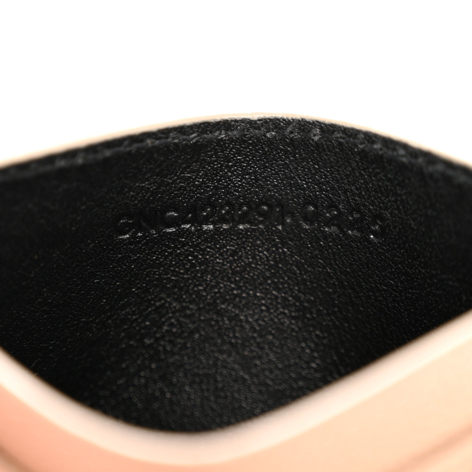 Saint Laurent Grain De Poudre Matelasse Chevron Monogram Credit Card Case Dark Beige 7 of 9