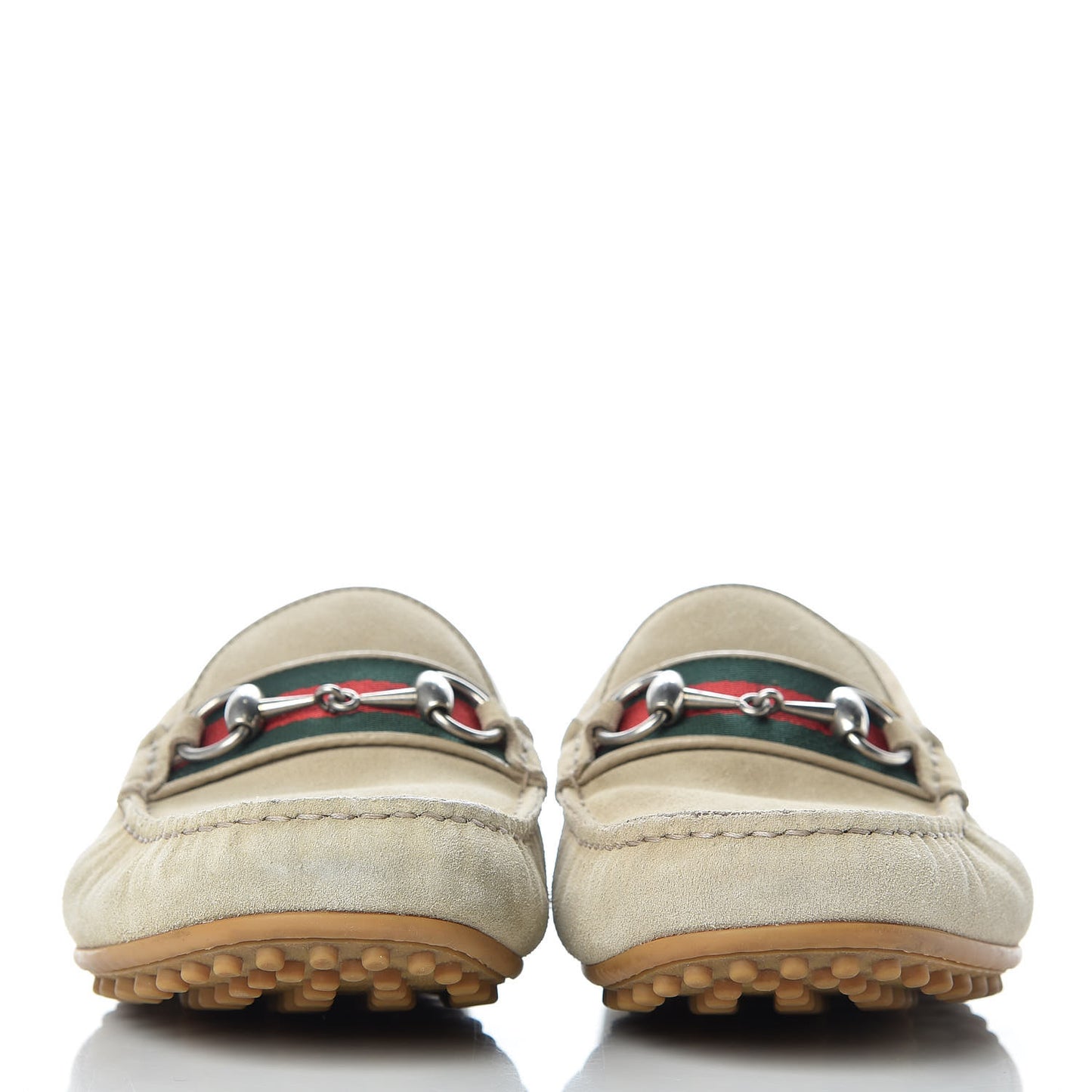 Suede Web Mens Horsebit Driver Loafers 8 Oatmeal