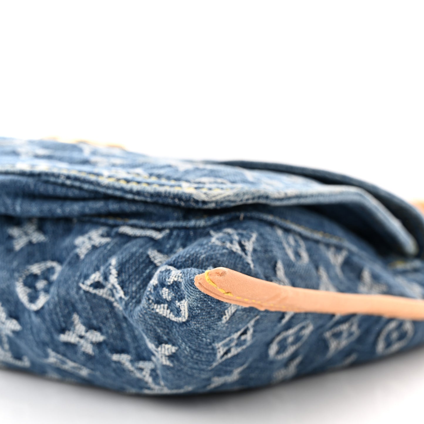 Monogram Denim Sac Plat Blue