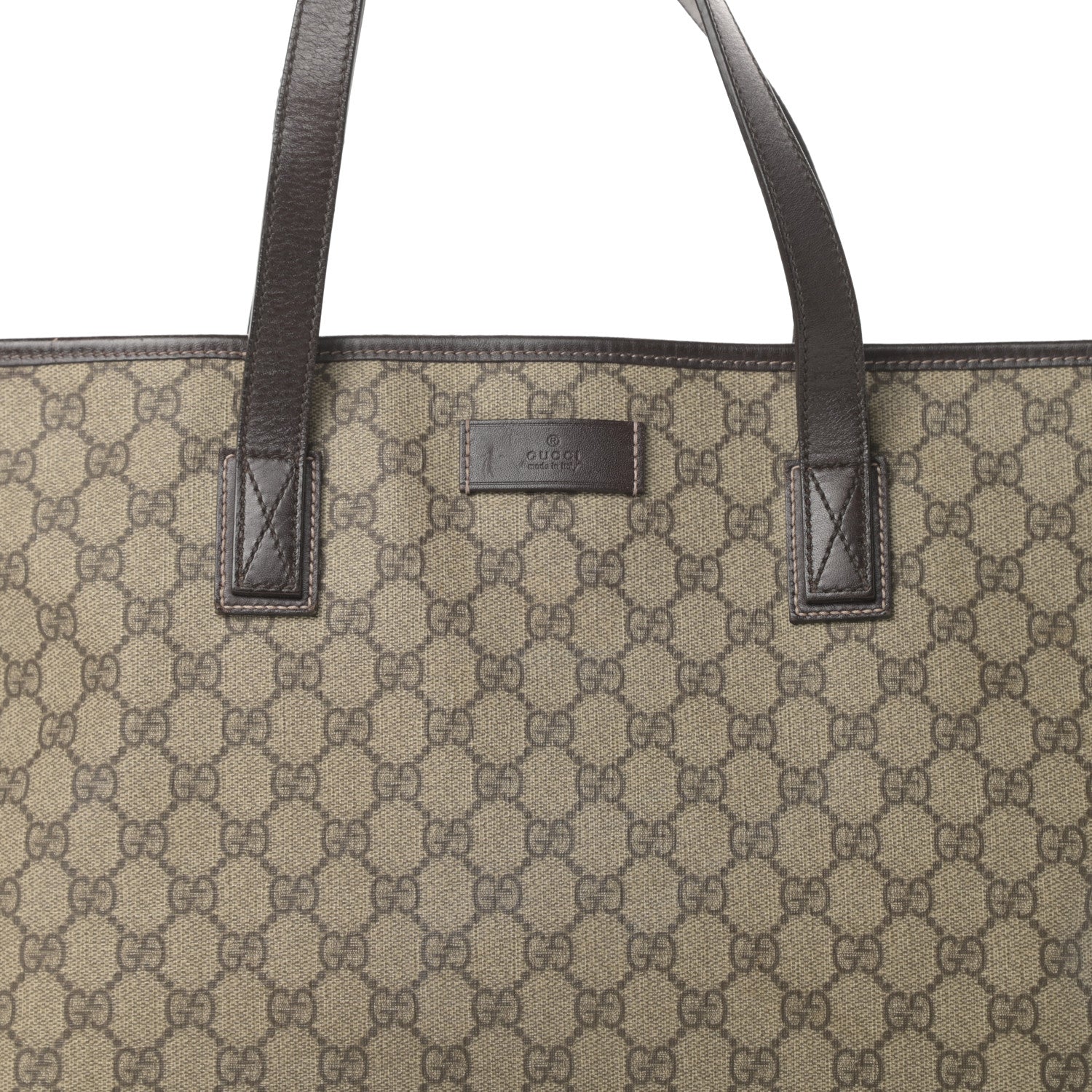 Gucci GG Supreme Monogram Medium Zippered Shopping Tote Dark Brown 8 of 15