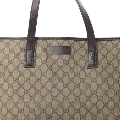 Gucci GG Supreme Monogram Medium Zippered Shopping Tote Dark Brown 8 of 15