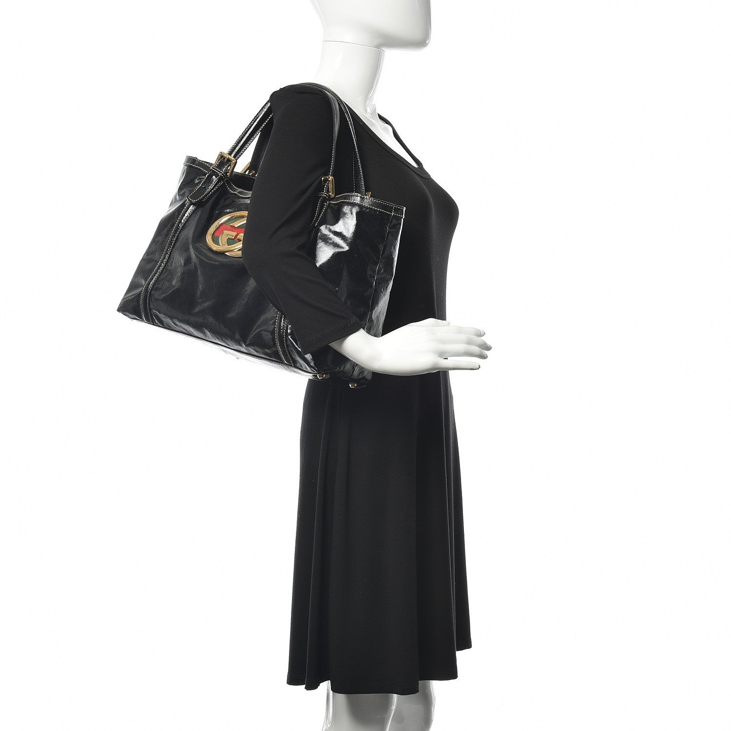 Gucci Dialux Medium Britt Shoulder Bag Black 2 of 11